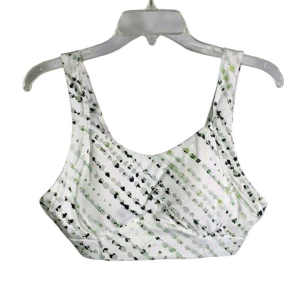 Fabletics Tops - Fabletics Women Medium White and Green Black Sports Bra NWT